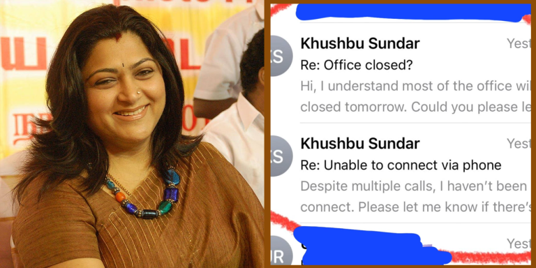 Actress Khushbu warns about fake email fraud using her name