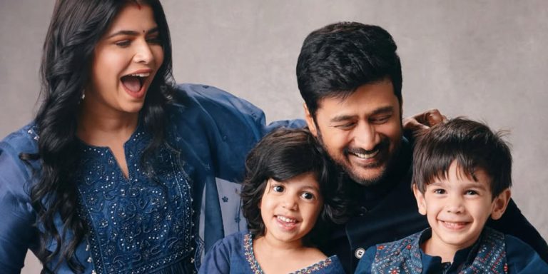 Chinmayi with husband and children family photos