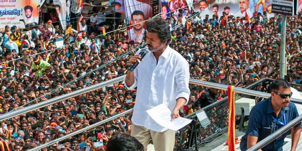 Vijay TVK party supports NOTA after candidate rejection Edappadi