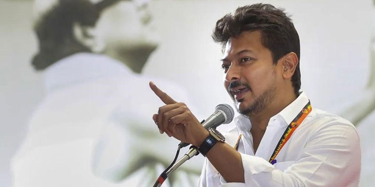 Udhayanidhi Stalin addressing DMK youth wing
