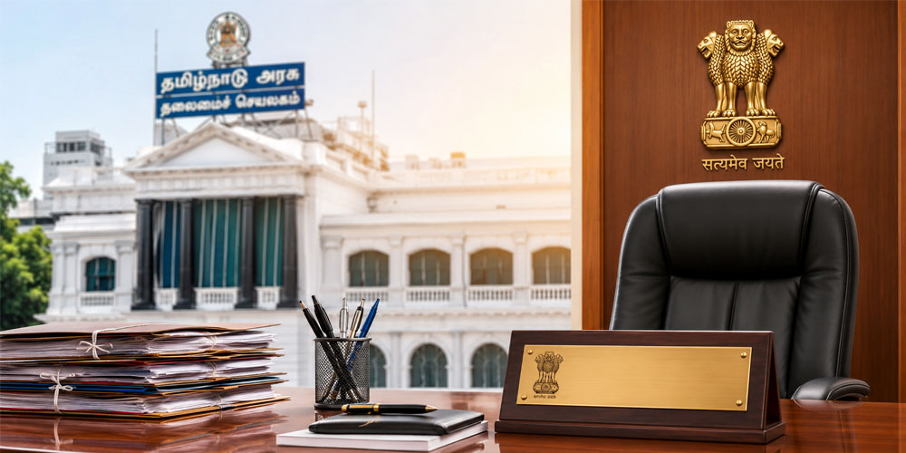 அமைச்சர் அலுவலக பணிக்கு மனு அளிக்கும் அரசு ஊழியர்கள்