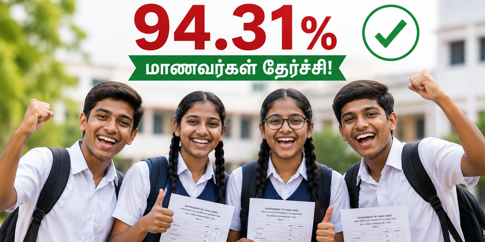 தேர்வில் வெற்றி பெற்று மகிழும் மாணவர்கள்