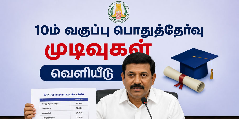 10ம் வகுப்பு தேர்வு முடிவுகளை வெளியிடும் அமைச்சர்