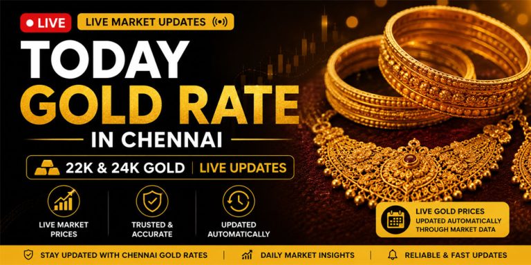 Today gold rate in Chennai live 22K and 24K updates