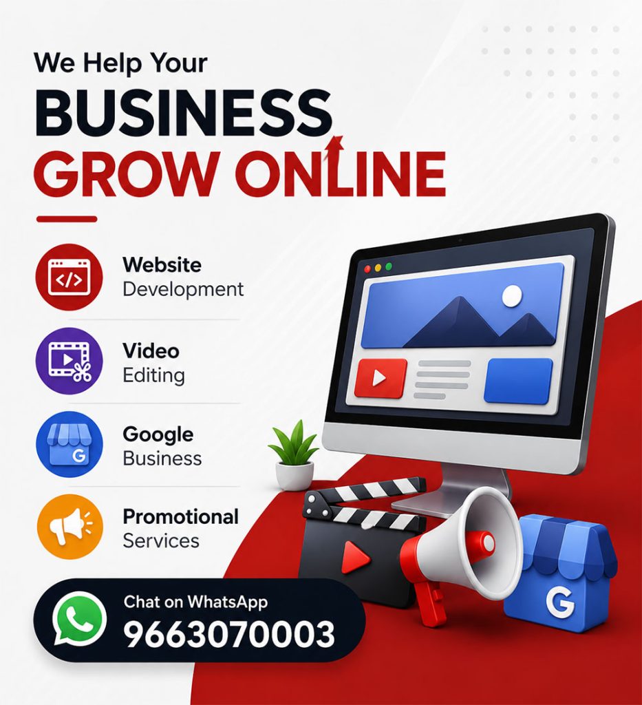 Website Development, Video Editing, Google Business Profile Setup and Digital Promotion Services
