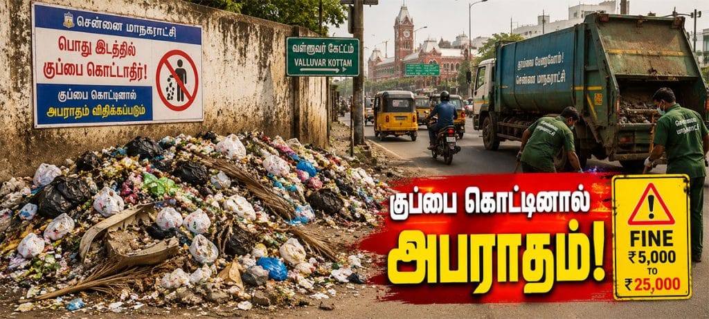 சென்னை பொது இடங்களில் குப்பை கொட்டுதல்